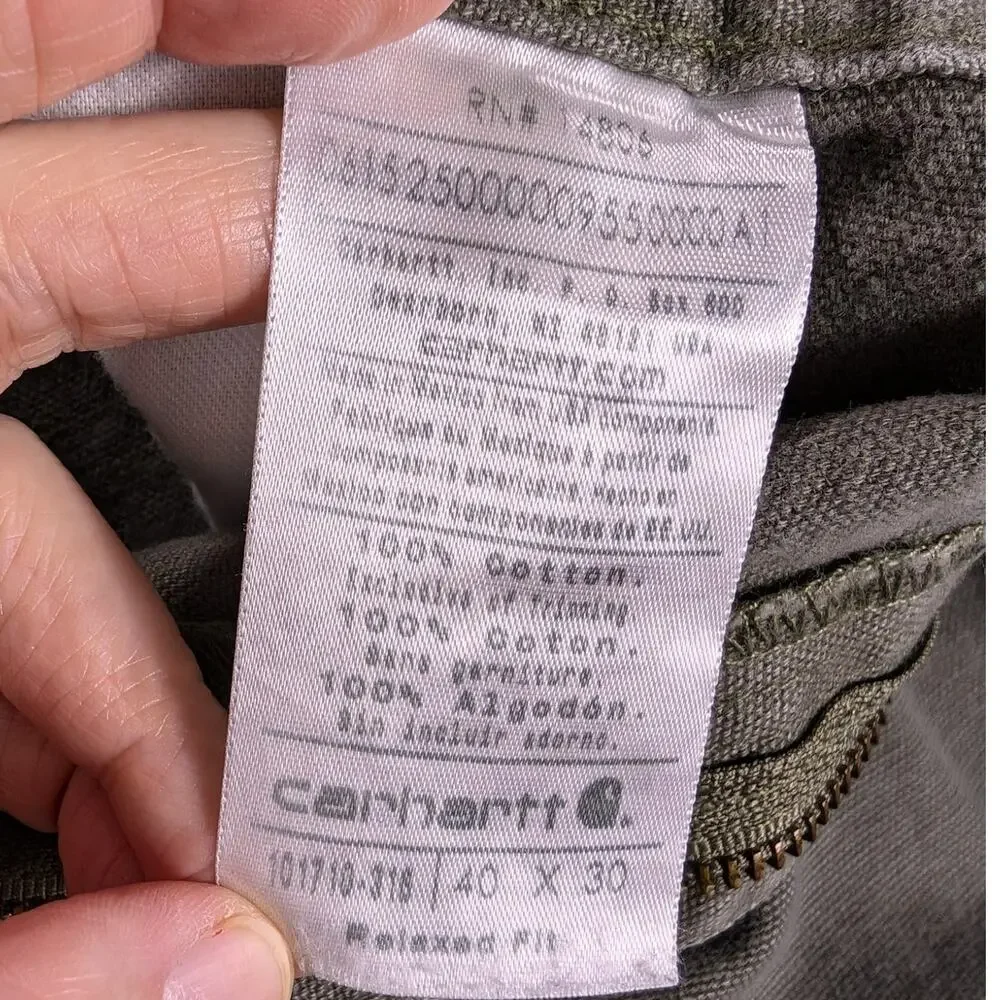 Carhartt Jeans Mens 40x30 Relaxed Fit Carpenter Pants Green Rugged Work Farm